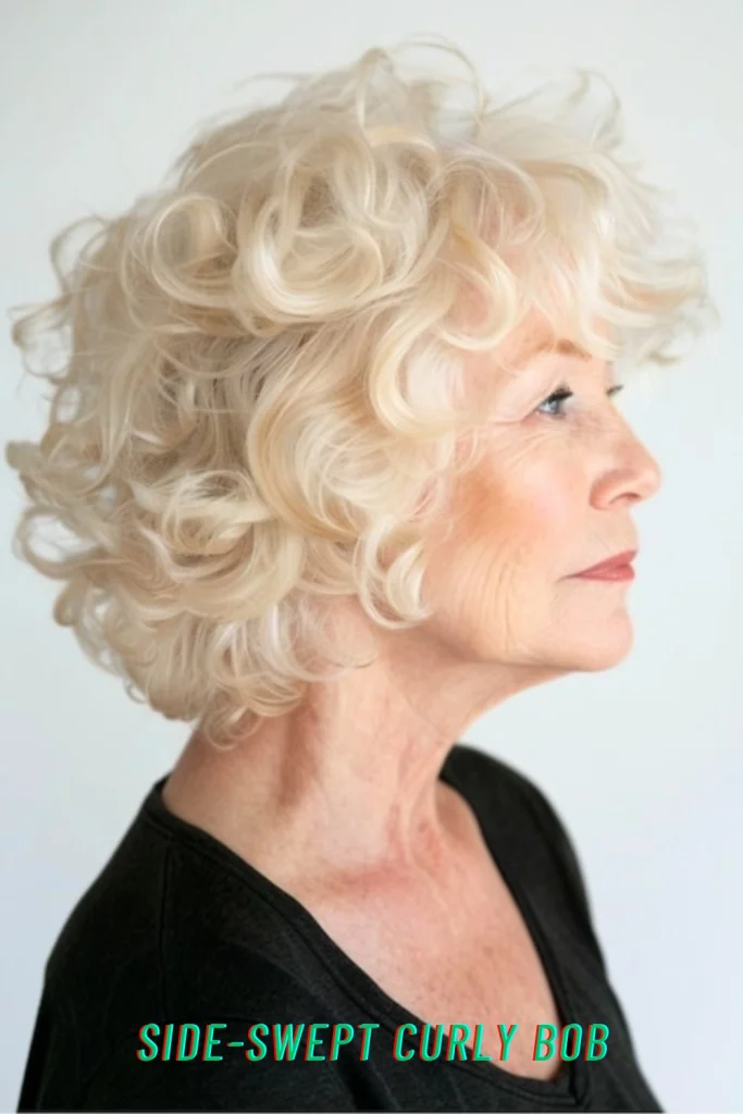 Side-Swept Curly Bob
