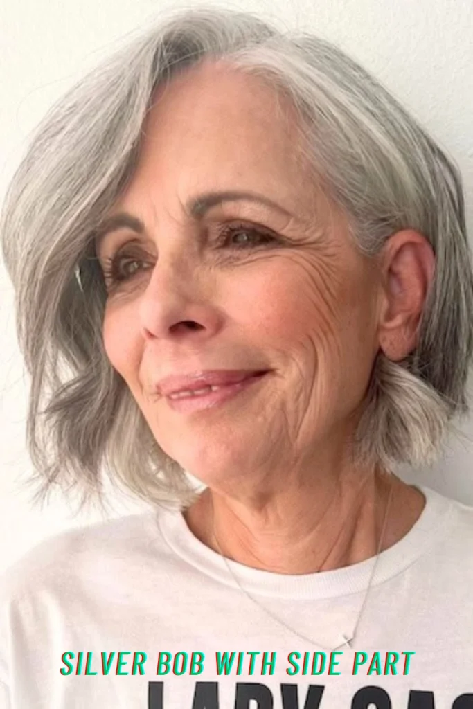 Silver Bob with Side Part
