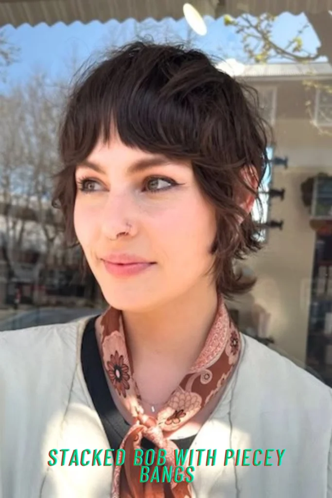 Stacked Bob with Piecey Bangs