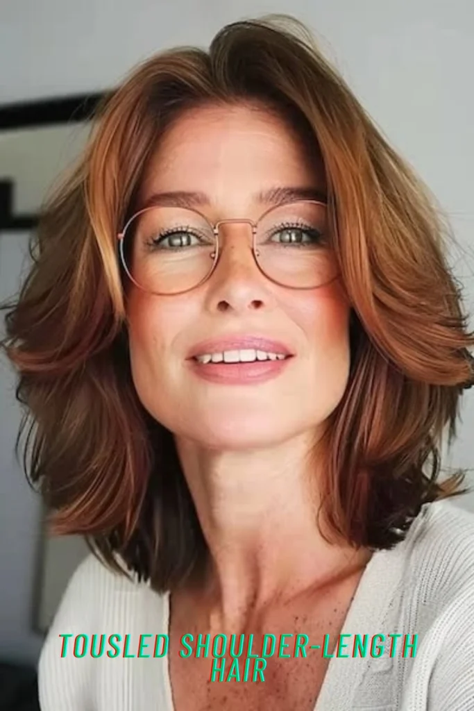 Tousled Shoulder-Length Hair