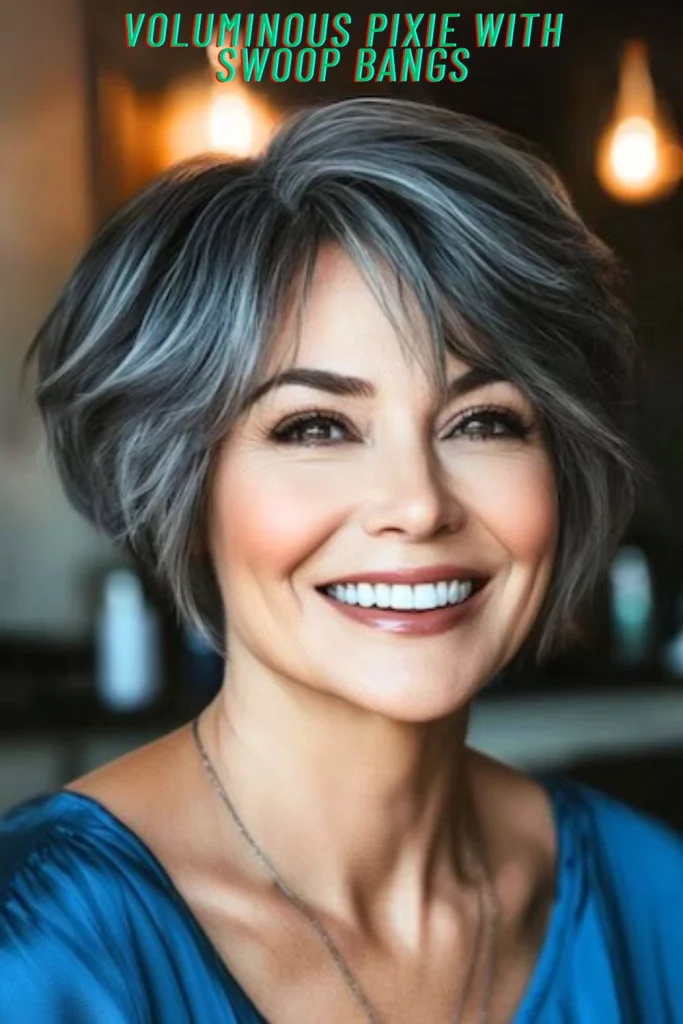Voluminous Pixie With Swoop Bangs