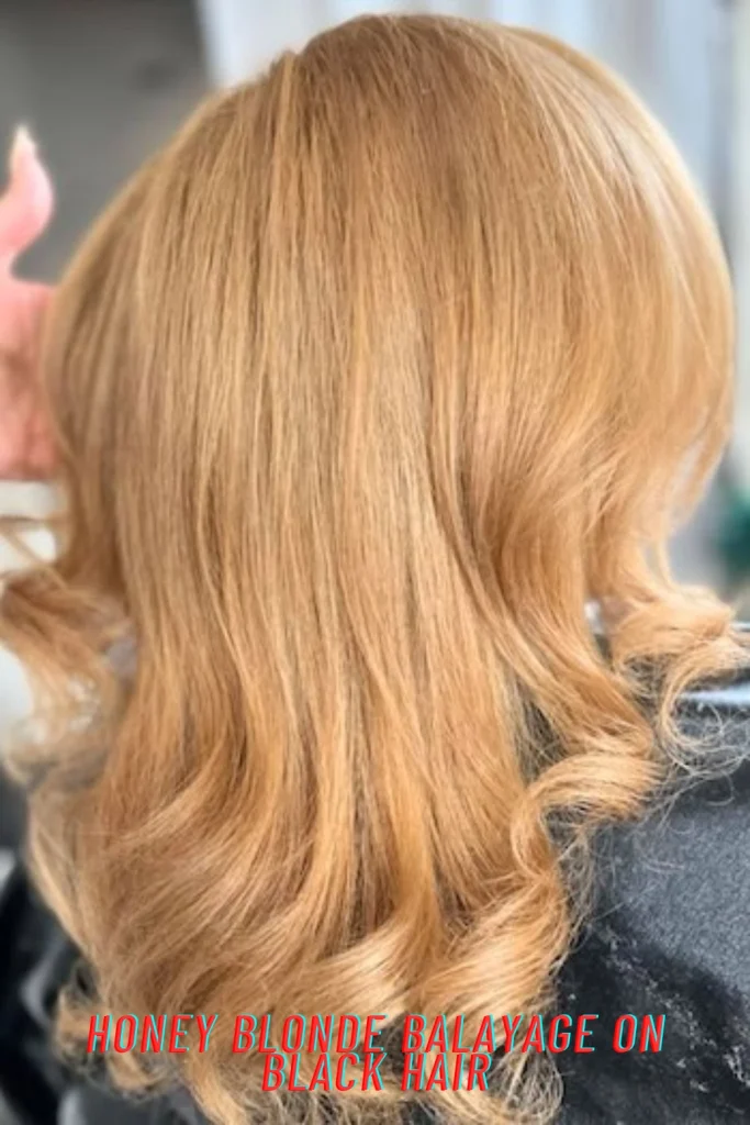 Honey Blonde Balayage on Black Hair