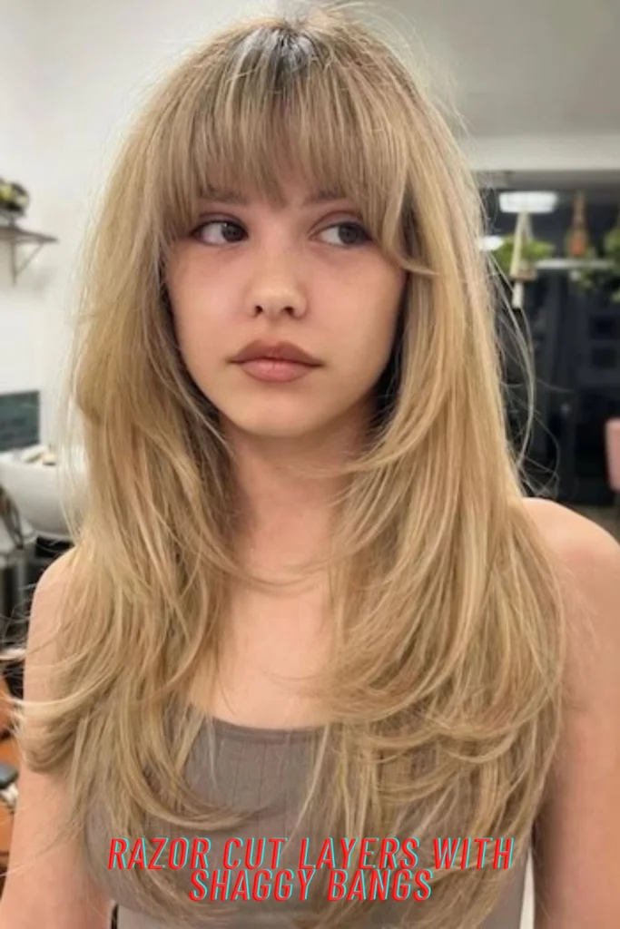 Razor Cut Layers with Shaggy Bangs