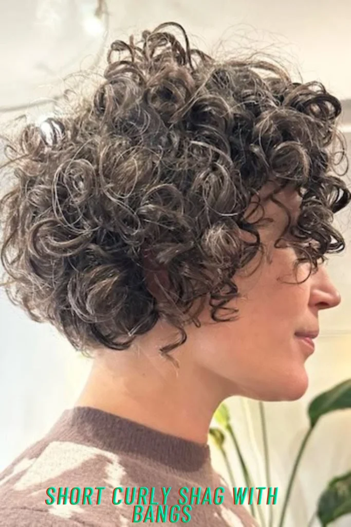 Short Curly Shag with Bangs