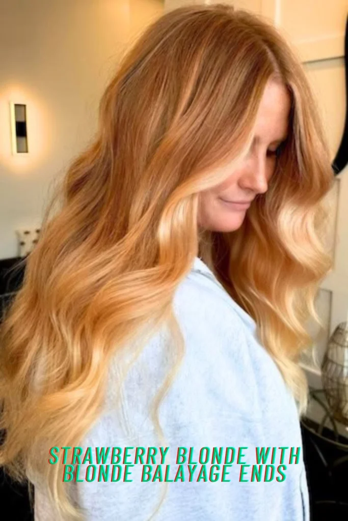 Strawberry Blonde with Blonde Balayage Ends