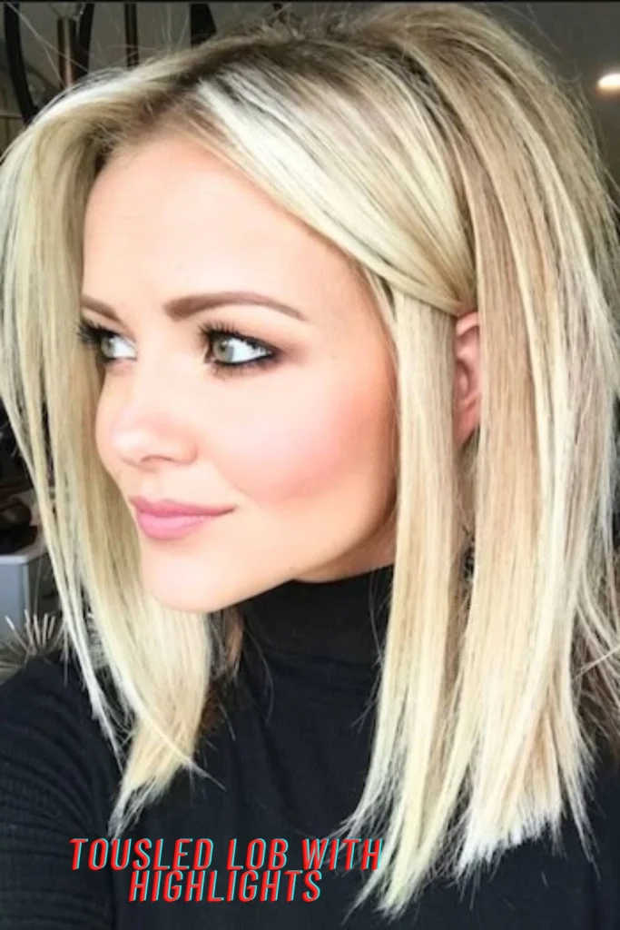 Tousled Lob With Highlights