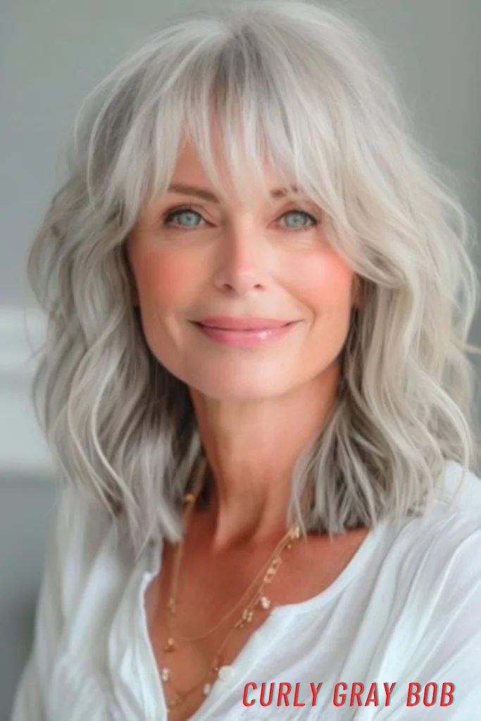 Curly Gray Bob