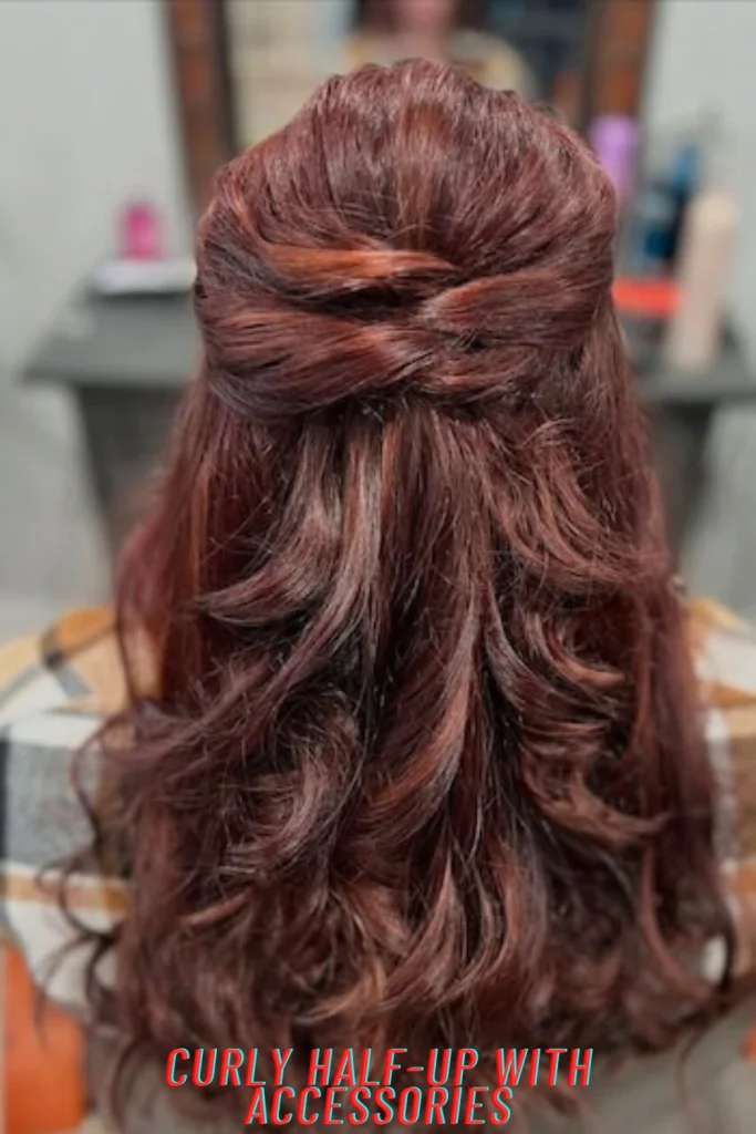 Curly Half-Up with Accessories