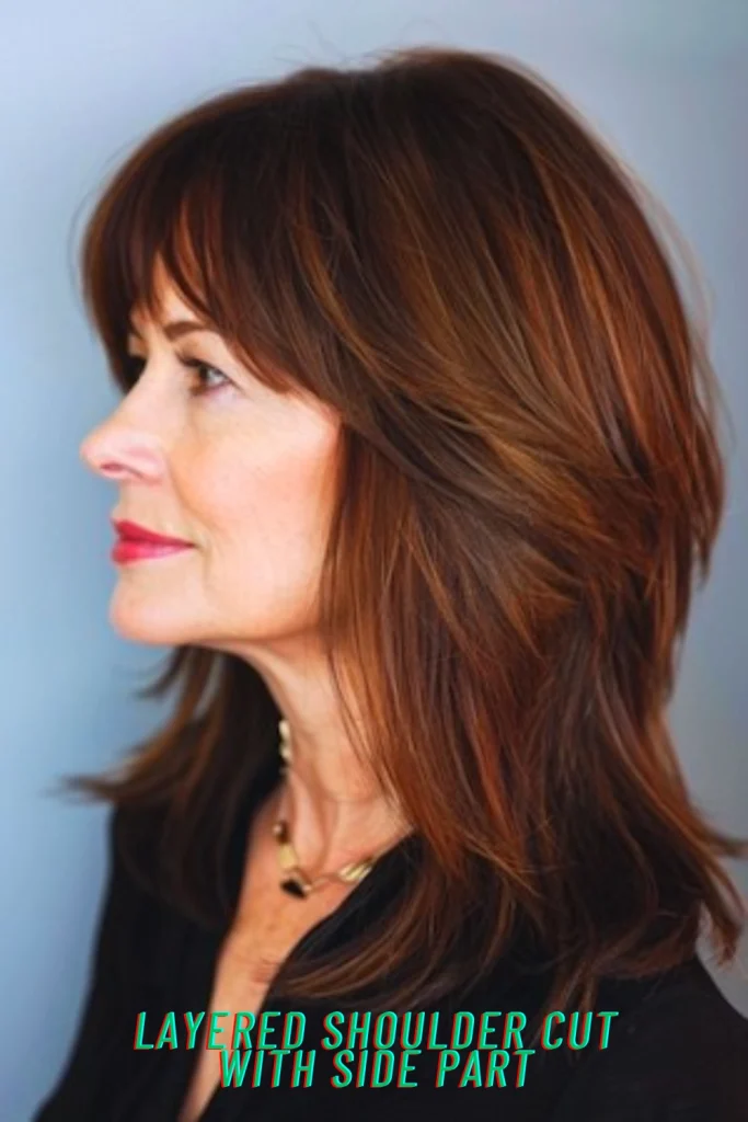 Layered Shoulder Cut with Side Part