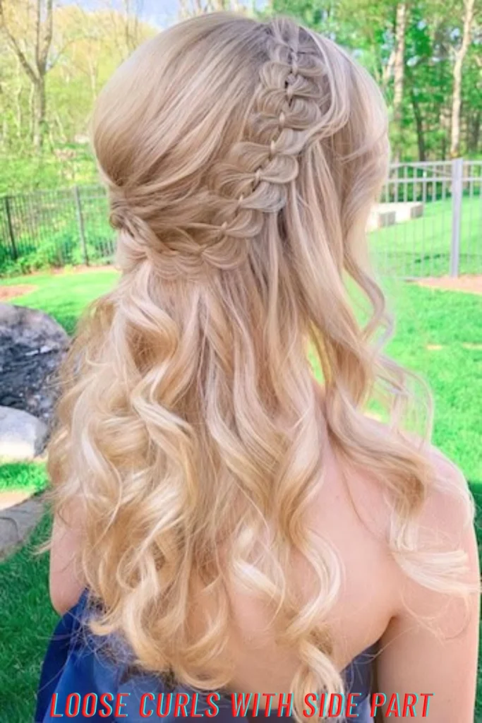 Loose Curls with Side Part