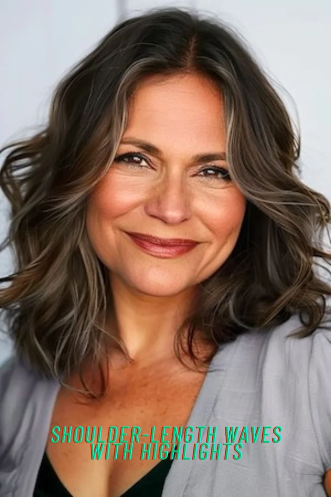 Shoulder-Length Waves with Highlights