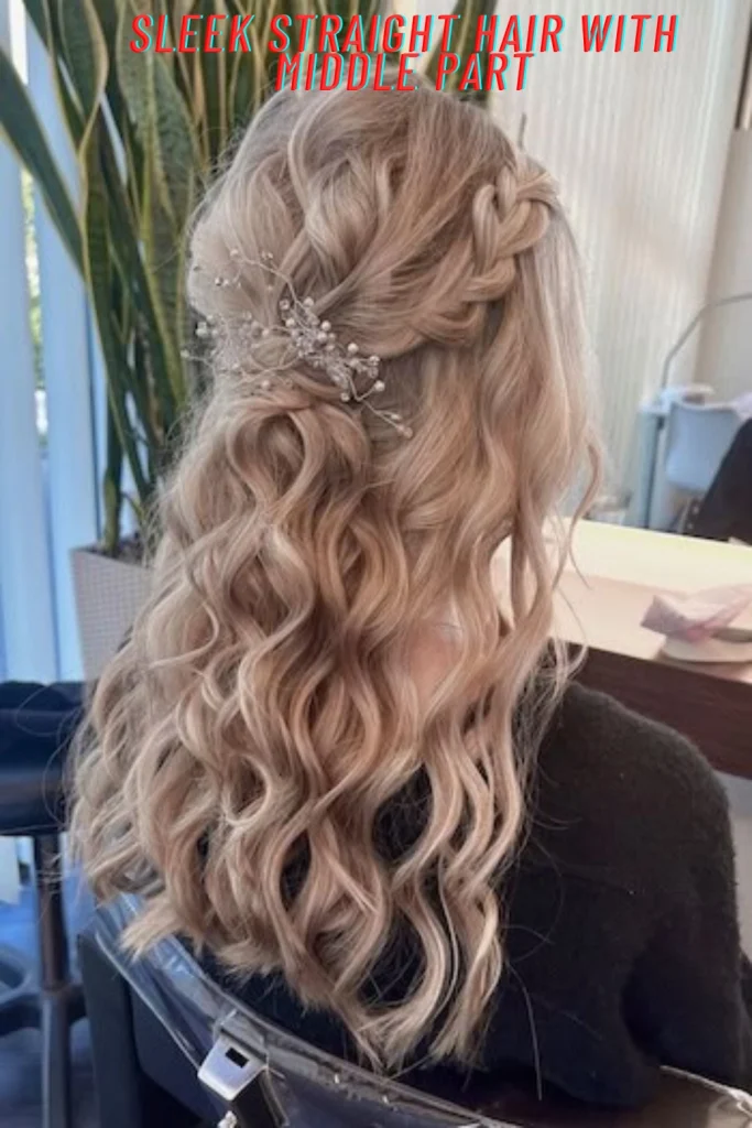 Sleek Straight Hair with Middle Part
